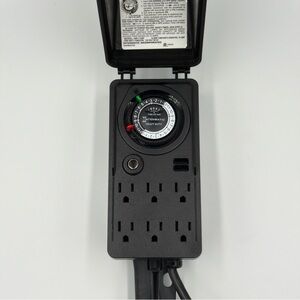 Intermatic HB1116R 6-outlet 24 Hour Outdoor Timer 1800 Watt 15 Amp w/ Cover